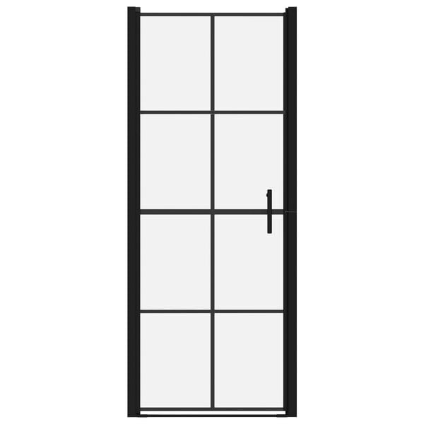 vidaXL Shower Doors Tempered Glass 31.9"x76.8" Black