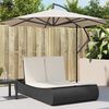 vidaXL Double Sun Lounger with Cushions Black Poly Rattan