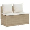 vidaXL 3 Piece Patio Dining Set with Cushions Beige Poly Rattan
