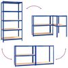 vidaXL 5-Layer Shelves 2 pcs Blue Steel&Engineered Wood