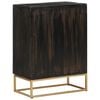 vidaXL Sideboard Black Solid Mango Wood and Iron Medium Sideboard