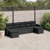 vidaXL Garden Sofa Set Black PE rattan, powder-coated steel Large