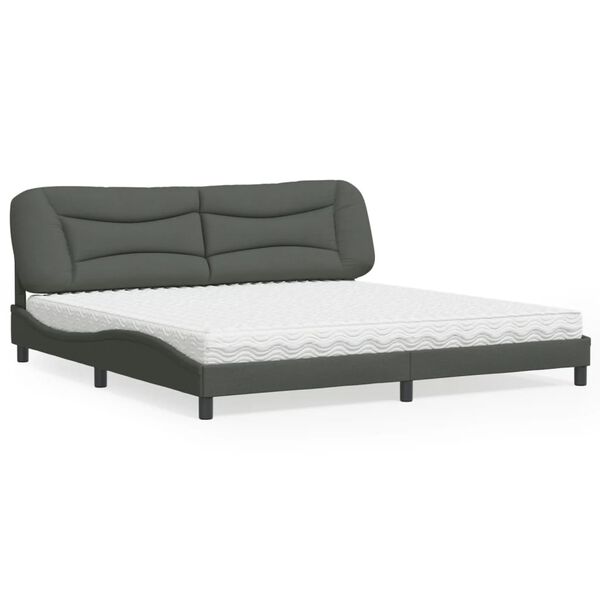 vidaXL Bed Dark Grey, White