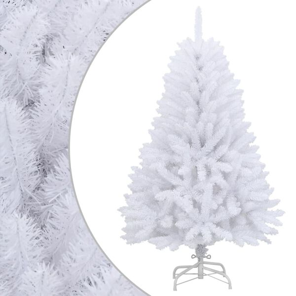 vidaXL Artificial Hinged Christmas Tree White PVC and Metal Medium