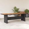vidaXL Garden Table Black PE rattan, powder-coated steel, solid acacia wood