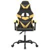 vidaXL Gaming Chair Black and Gold Faux leather, Metal, Plywood Adjustable