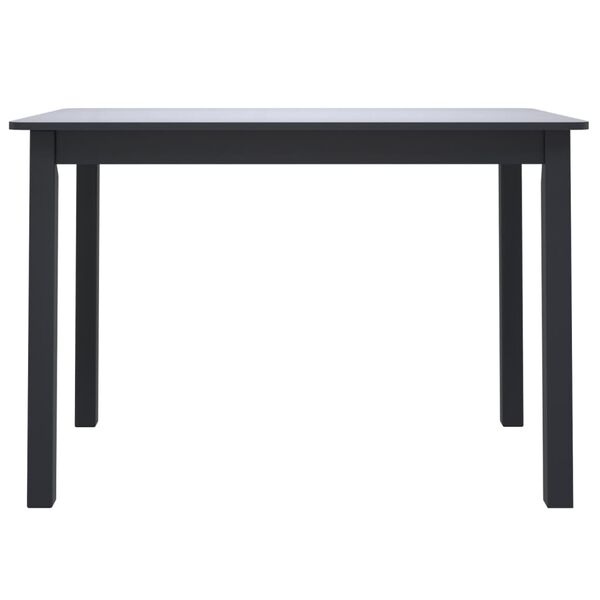 vidaXL Dining Table Black Solid rubber wood frame 44.9 x 28.0 x 29.5 in