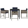 vidaXL Garden Dining Set with Cushion 5 pcs Grey Poly Rattan