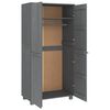 vidaXL Wardrobe Dark Gray Solid Pine Wood Medium Wardrobe Rectangular