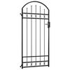 vidaXL Fence Gate with Arched Top Steel 35"x78.7" Black