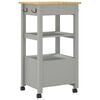vidaXL Kitchen Trolley MONZA 18.9"x15.7"x34.8" Solid Wood Pine