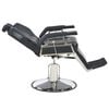 vidaXL Barber Chair Black Faux Leather, Metal Medium