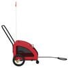 vidaXL Pet Bike Trailer Red Oxford Fabric and Iron Small Collapsible