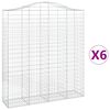 vidaXL Gabion Basket Set of 6 Silver Galvanized Iron Large