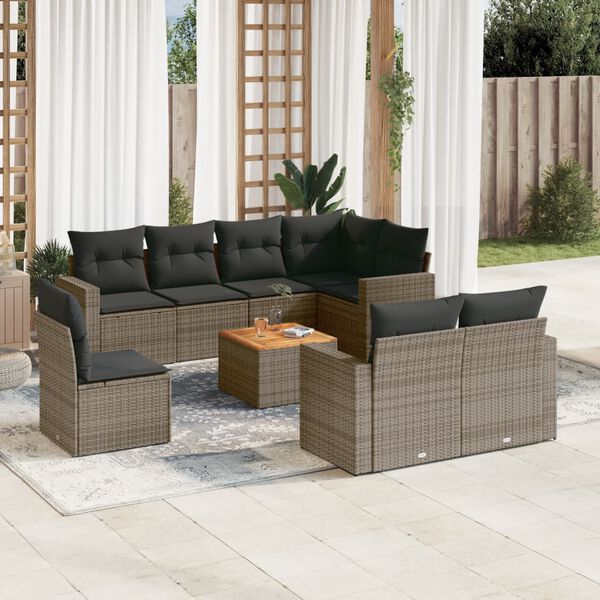 vidaXL Garden Sofa Set Grey