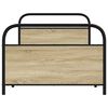 vidaXL Bed Frame Smoked Oak Steel and Engineered Wood Twin Bed Frame