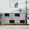 vidaXL Sideboard Set of 2 Grey Sonoma Engineered Wood, Metal