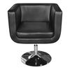 vidaXL Armchair Black Faux Leather, Chrome Steel, Wood Standard Swivel