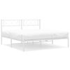 vidaXL Metal Bed Frame White Powder-Coated Steel Full Metal Bed Frame