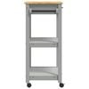 vidaXL Kitchen Trolley MONZA 23.6"x15.7"x34.8" Solid Wood Pine