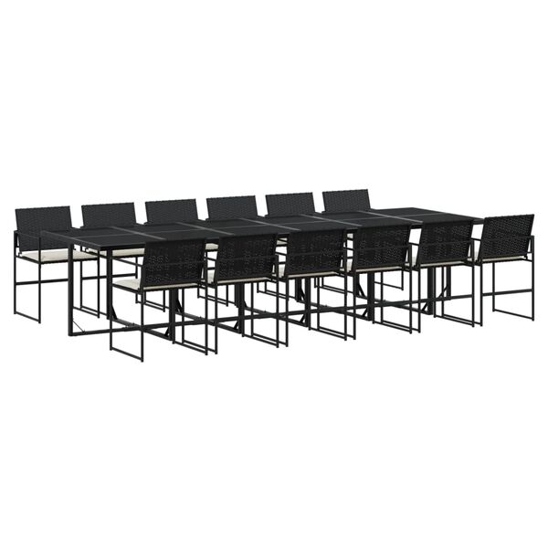 vidaXL Garden Dining Set Black, Cream White