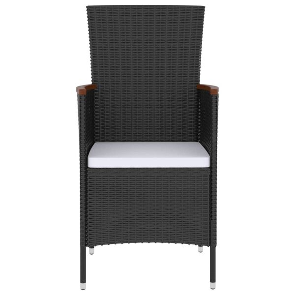 vidaXL Outdoor Dining Set Black PE rattan Medium Adjustable Armrests