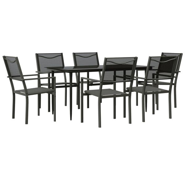 vidaXL Garden Dining Set Black and Anthracite