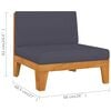 vidaXL Garden Lounge Set Dark Grey, Natural Wood