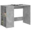 vidaXL Desk Concrete Gray Engineered Wood Medium Storage Desk