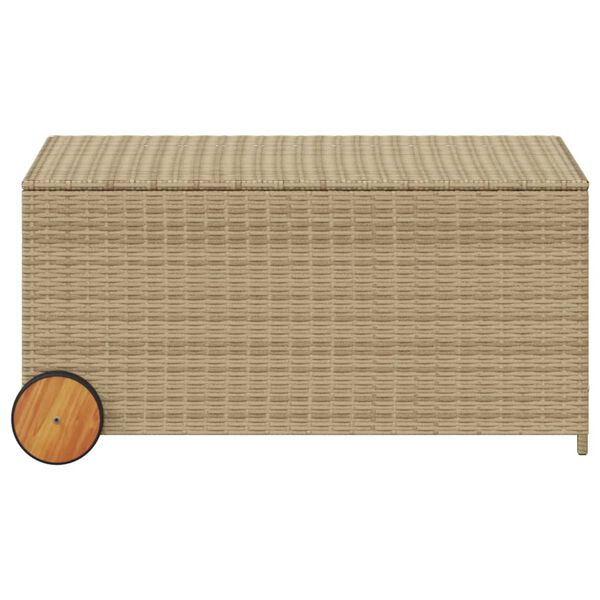 vidaXL Garden Storage Box Mix Beige PE Rattan Large Garden Storage Box
