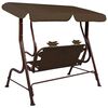 vidaXL Swing Bench Brown Steel, 210D Oxford fabric Medium Seats Many
