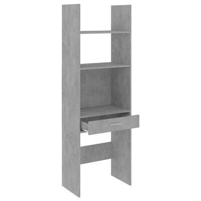 vidaXL Book Cabinet Concrete Gray 23.6"x13.8"x70.9" Chipboard