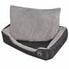 vidaXL Dog Bed Black and Grey PU-coated oxford fabric and faux fur XL