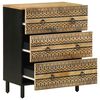 vidaXL Sideboard Black Solid rough mango wood Medium Sideboard