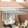 vidaXL Awning Green and white 118.11" x 98.43" Polyester and metal