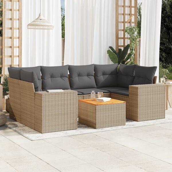 vidaXL Garden Sofa Set Beige
