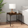 vidaXL Side Table Smoked oak Engineered wood, Steel Small