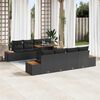 vidaXL Garden Sofa Set with Storage 9 pcs Black Poly rattan