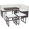vidaXL Garden Furniture Set Brown, Cream White