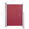 vidaXL Side Awning Red screen + grey stand Fabric with PU coating, Iron