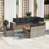 vidaXL Garden Sofa Set Grey PE rattan Large Modular Garden Sofa Set