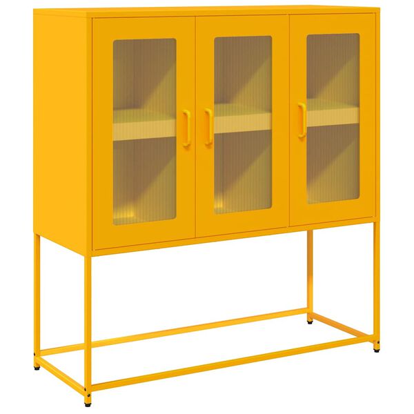 vidaXL Sideboard Mustard yellow Cold-rolled steel Medium Sideboard