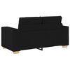 vidaXL Sofa 3 pcs Black Linen-blend Fabric