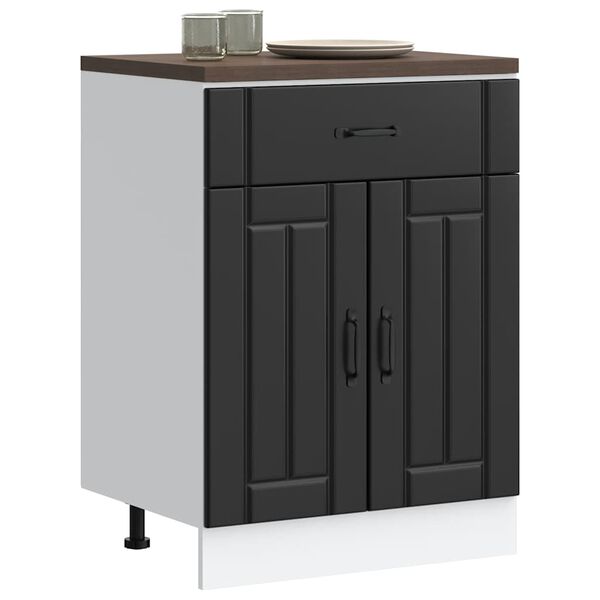 vidaXL Kitchen Base Cabinet Black Engineered wood Standard