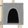 vidaXL Cat Tree Light grey Engineered wood, plush, sisal Medium Durable