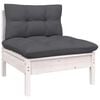 vidaXL Garden Lounge Set White, Anthracite Solid pinewood, 100% polyester