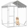 vidaXL Outdoor Dog Kennel Silver Galvanized steel, Polyethylene