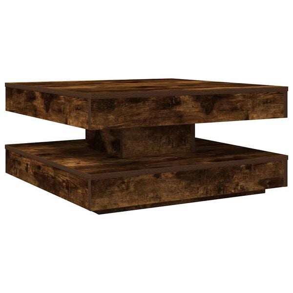 vidaXL Coffee Table Smoked Oak Engineered Wood Medium Rotatable