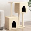 vidaXL Cat Tree Cream Engineered wood, Plush, Sisal Durable Cat Tree