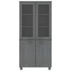 vidaXL Highboard Set of 2 Dark Grey Solid pine wood, MDF, glass